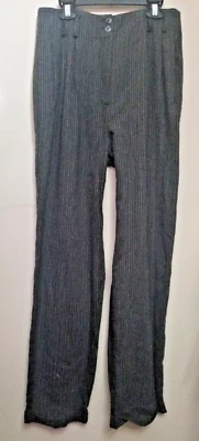Vtg Girl's Teen Sz 9 Pants Hipster Striped Dark Gray Cuffs Pleated Tracy Evans - Image 1 of 4