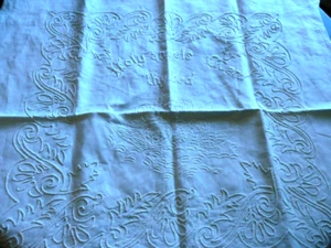 Shams to Finish Antique Raised Knot Padded Whitework Embroidery Message Angels - Picture 1 of 5