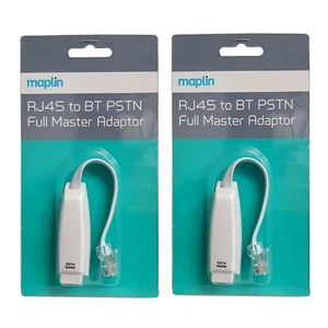 2 x Maplin RJ45 Plug To BT Socket PSTN Full Master Adaptor - Picture 1 of 3