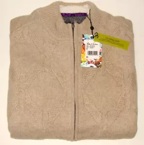 Herren ROBERT GRAHAM Designs BAYWATER durchgehender Reißverschluss PULLOVER Haferflocken Farbe Größe MED Neu mit Etikett - Bild 1 von 7