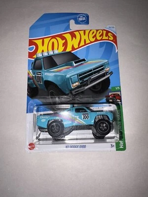 Hot Wheels 2024 HW Reverse Rake '87 Dodge D100 Teal 38/250 - Image 1 of 2