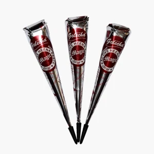 Golecha Henna Mehandi Temporary Tattoo - Active Magic Red - 3 Cones - Picture 1 of 3