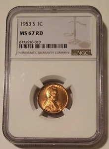 1953 S Lincoln Wheat Cent MS67 RED NGC - Picture 1 of 4