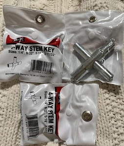 LOT OF 3 B & K Square Stems 1/4 " 9/32 " 5/16 " 11/32 " 4 Way Stem Key 151-015 - Picture 1 of 3