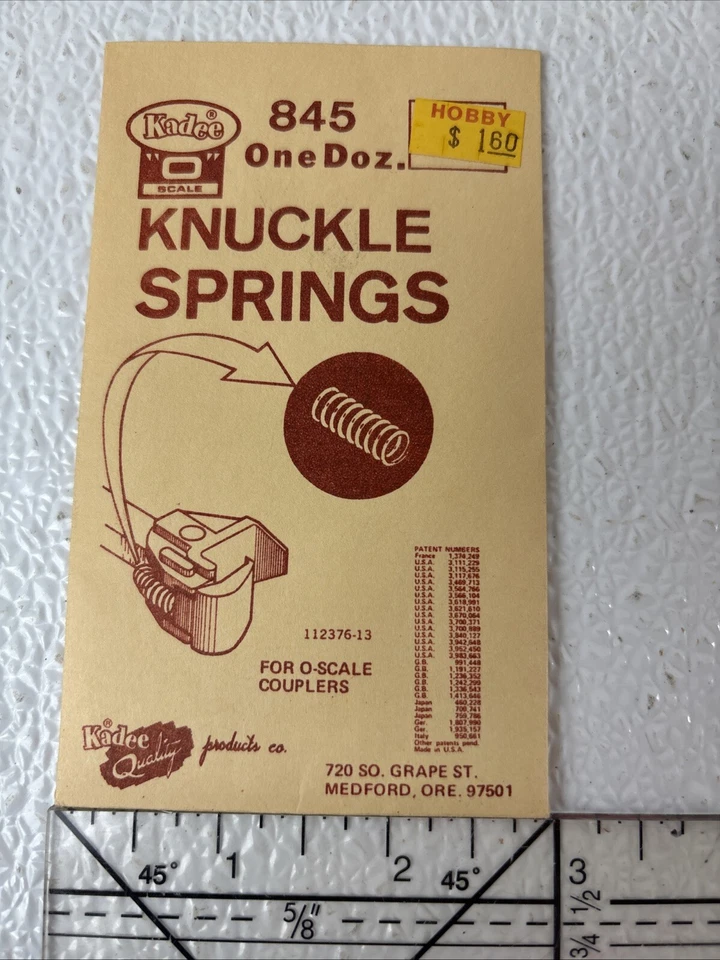 O Scale Kadee 845 Knuckle Springs for Original Style Head Couplers (12) pcs - Image 1 of 2