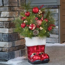 Christmas Santa Boot 36' Decoration 35 LED Lights Indoor Outdoor Ornaments new