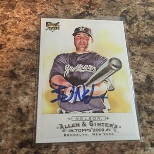 Brad Nelson Signed 2009 Topps Allen & Ginter Auto Rc Milwaukee Brewers