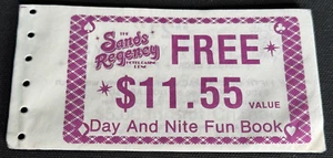Vintage SANDS REGENCY Casino Hotel FUN BOOK Coupon LAS VEGAS Nevada NV - Picture 1 of 6