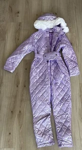 Women's One Piece Snowsuit With Fir Lined Hood Belt Purse Many Colors And Sizes - Picture 1 of 6