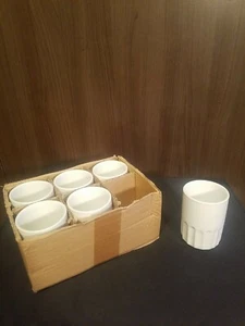 Lot Of 6 Ceramic Restaurant White Coffee Mugs Cups - Picture 1 of 5
