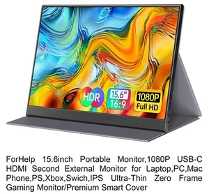 15,6 Zoll tragbarer Monitor 1080P externer Monitor für Laptop, PC, Mac, Telefon, Xbox - Bild 1 von 8