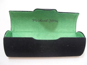 Estuche para gafas Michael Stars rígido negro brillo metálico cierre vacío nuevo  - Imagen 1 de 11