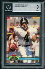 Brett Favre 1991 Stadium Club Rookie #94 ** BGS 9 ** MINT - HOF/Packers - 2X9.5