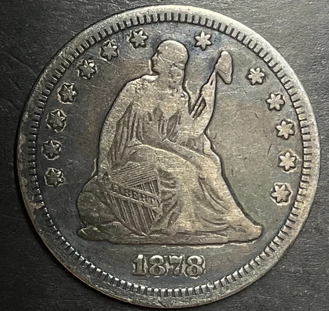 1878-CC Seated Liberty Quarter 25c Carson City old silver collection coin m144 Cover