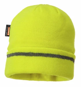 Portwest B023 Reflective Trim Outdoor Work Knit Beanie Hat with Insulatex Lining - Picture 1 of 10