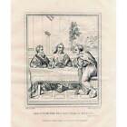 Jesus mit den zwei Jüngern in Emmaus - Buch Lukas - Antikdruck 1816