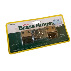 Mini bisagras Brainerd de latón macizo #7075XC ~ 3/4" x 1" ~ (4 bisagras) con tornillos - Imagen 1 de 2