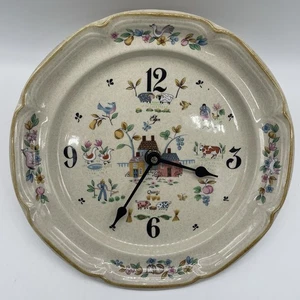 Vintage Heartland International Stoneware Japan Clock Elgin Quartz Plate 7774 - Picture 1 of 8