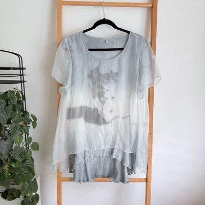 Hammock And Vine Womens Blouse Top Tunic Size 14 Grey Relaxed Casual - image 1 of 4