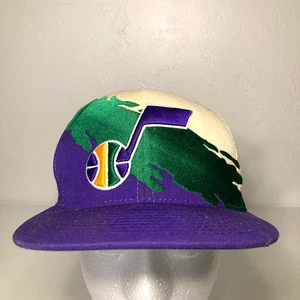 Mitchell & Ness Utah Jazz Snapback Hat Cap 3D Logo Paint Splash Art NBA - Picture 1 of 18
