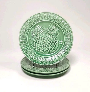 Bordello Pinheiro Grün Glasiert Ananas Salatteller 8,25" Portugal 3er Set  - Bild 1 von 12