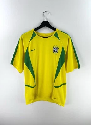 BRAZIL 2002 2004 HOME FOOTBALL SHIRT SOCCER JERSEY NIKE 182265 sz S MEN - Image 1 of 4