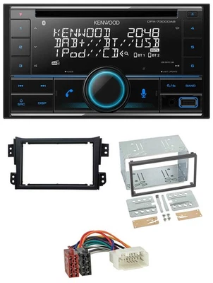 Kenwood CD 2DIN DAB USB MP3 Bluetooth Autoradio für Opel Agila B Suzuki Splash 2 - Bild 1 von 4