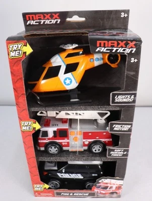Maxx Action Fire & Rescue 3 Pack Lights & Sounds New  - Image 1 of 3