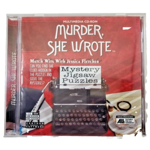 90s Murder She Wrote PC Game Mystery Jigsaw Puzzles for Windows Mac CD-Rom Vinta - Picture 1 of 4