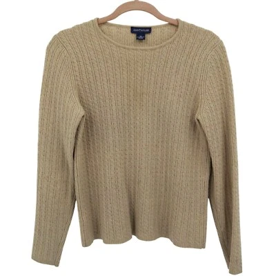Ann Taylor Wool Cable Knit Sweater Womens XS Beige Fishermancore Preppy Academia - Image 1 of 4