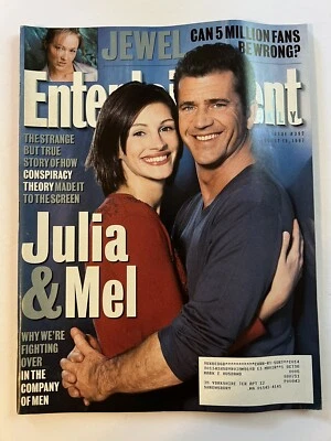 Vtg 1990's Entertainment Weekly #392 8-15-1997 Mel Gibson, Julia Roberts, Jewel Foto 1 de 4