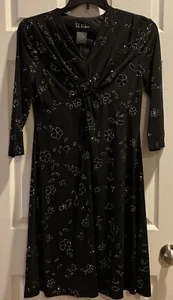 sl fashions dress Size 12 Black Flower Sparkle Appliqués - Picture 1 of 5