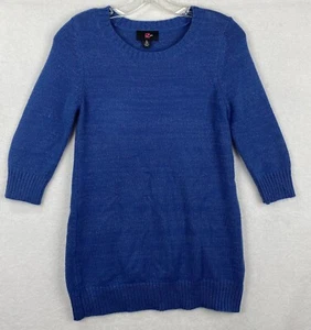 Iz Byer GIRLS Royal Blue Pullover Sweater XL 16 Silver Metalic Belt Loops READ - Picture 1 of 8