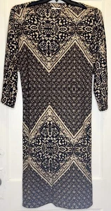 Avenue Size 22/24 Brown Black Geometric Boat Neck 3/4 Sleeve Knit Dress 3X NWT - Picture 1 of 9