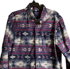 Herren AE AMERICAN EAGLE LS BLAU AZTEKEN BUTTON-DOWN Freizeit SHIRT GR. M klassisch - Bild 1 von 5