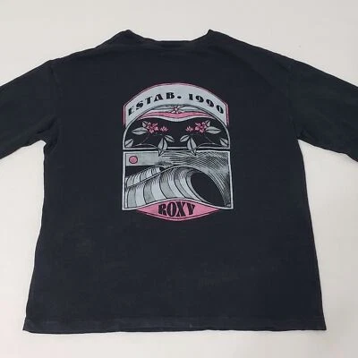 Roxy Black Graphic Long Sleeve Shirt Kids Xl - Image 1 of 4