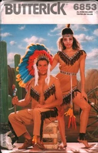 6853 Butterick SEWING Pattern Mens Misses Halloween Costume Native American FF - Picture 1 of 2