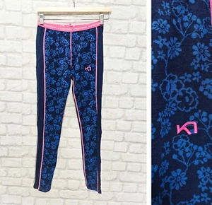 Leggings da corsa termici Kari Traa floreali 60% lana merino taglia S - Foto 1 di 5