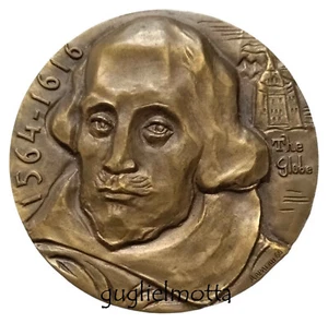 WILLIAM SHAKESPEARE 1964 MEDAGLIA 400° ANNIVERSARIO NASCITA - Picture 1 of 2