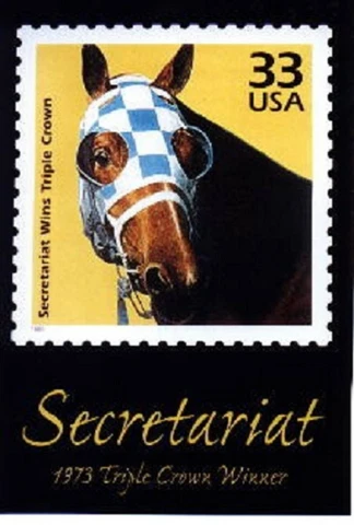 SECRETARIAT - .33 Postage Stamp poster in UNUSED, MINT Condition Cover