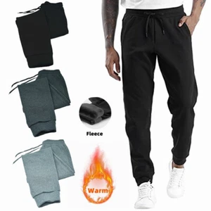 Men Active Sweatpants Fleece Warm Casual Joggers Sports Gym Workout Track Pants - Picture 1 of 13