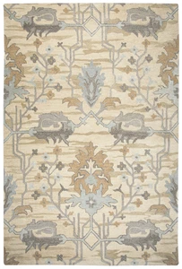 5x8 Rizzy Rugs Beige Branches Wool Leaves Floral Area Rug VN610A - Aprx 5' x 8' - Picture 1 of 2