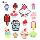 14Pcs Cartoon Cupcake DIY Decorative Patches Iron On Embroidery Sewing Applique