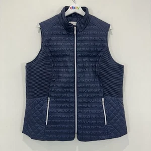 Fella Hamilton Vest Women AU 20 Blue Full Zip Lined Zip Pocket - Picture 1 of 10