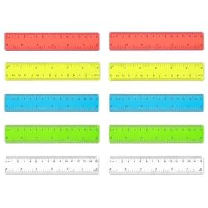 10 STK Lineal 15cm Kinder Grundschule,Kunststoff Lineal Bunt Transparent Lineal  - Bild 1 von 7