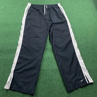 Винтажные мужские спортивные штаны Nike XL черные с вышивкой Swoosh Y2K мешковатые низы - Изображение 1 из 4