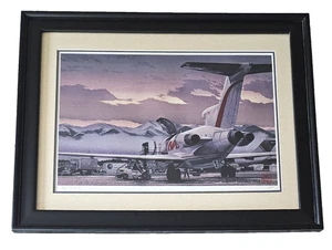 Byron Birdsall 2006 Pencil Signed Numbered Print 16/50 Rare Boeing 737 Mountains - Picture 1 of 10