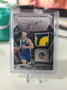 2023-24 Panini Black Brandin Podziemski RPA Rookie Patch Auto /49 - Picture 1 of 2