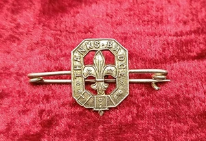VINTAGE SOLID STERLING SILVER BOY SCOUTS THANKS BADGE PIN 4cm LONG. HALLMARKED - Picture 1 of 6