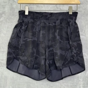 Lululemon Damenshorts 6 schwarz Tarnmuster heiß gefüttert Laufen sportlich Netz Fitnessstudio - Bild 1 von 11